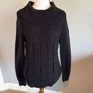 Christopher & Banks Black Cowl Neck Sweater